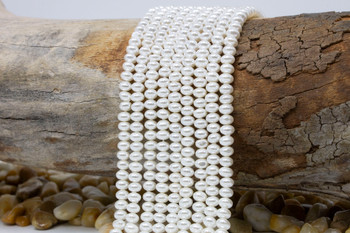 Shell Pearl White 3x5mm Rondelle