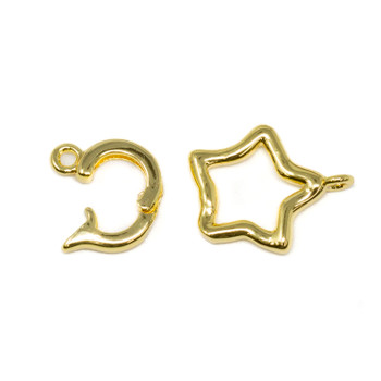 Gold Plated 20x11mm Fold Over Star Clasp