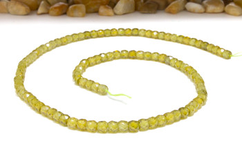 Zircon CZ AA Grade Polished Light Olive 3.5x4mm Faceted Rondelle