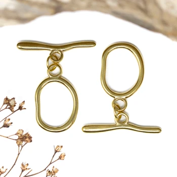 Gold Plated Stainless Steel 25x15mm Organic Oval Toggle Clasp