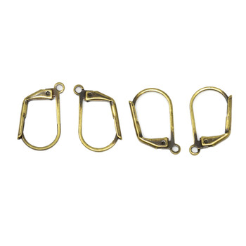 Antique Brass Leverback Earrings - 2 Pair