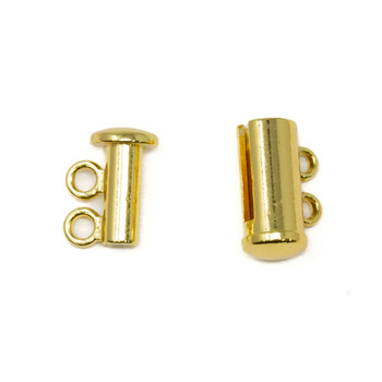 18kt Gold Plated 15x10mm 2 Strand Slide Clasp