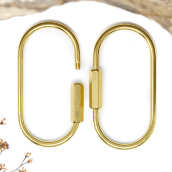 Unlplated Brass 60x30mm Carabiner Clasp