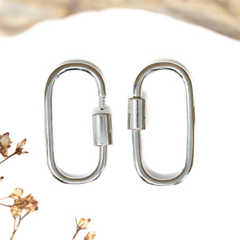 Platinum Plated 25.5x14mm Carabiner Clasp