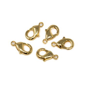 18kt Gold Plated Long Lasting 10x6mm Lobster Clasp - 5 Pieces