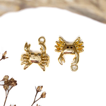 Gold Plated Micro Pave 14x12mm Crab Charm