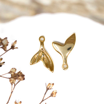 18kt Gold Plated 9x13mm Fish Tail Charm