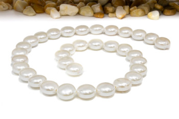 Shell Pearl White 12mm Puffy Coin