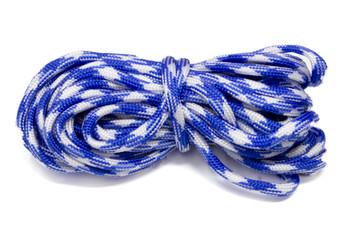 Parachute Cord 4mm 7 Strand Core Polyester -  White / Royal Blue Gingham Plaid