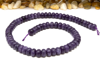 Jade Polished 5x8mm Faceted Rondelle - Dyed Medium Violet