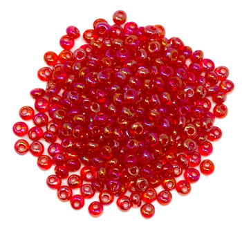 3mm Toho Magatamas -- Transparent Rainbow Light Siam Ruby