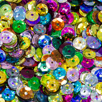 Sequin Beads 6mm Semi Cup - Mixed Metallic Colors - 10 Grams