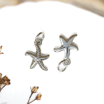 Platinum Plated 10mm Starfish Charm