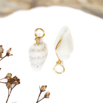 Gold Wrap Spiral Shell Charm