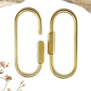 Gold Plated 60x24mm Carabiner Clasp