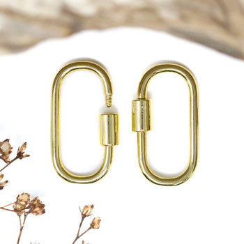 Gold Plated 25x14mm Carabiner Clasp