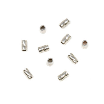 Sterling Silver Filled 2x3mm Twisted Crimps - 10 Pieces