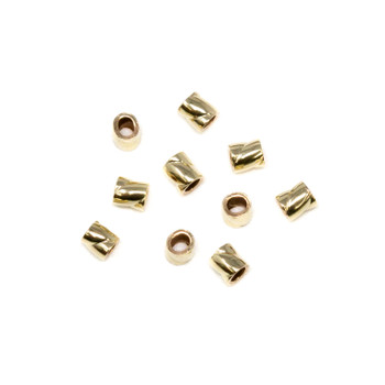 14K Gold Filled 2x2mm Twisted Crimps - 10 Pieces