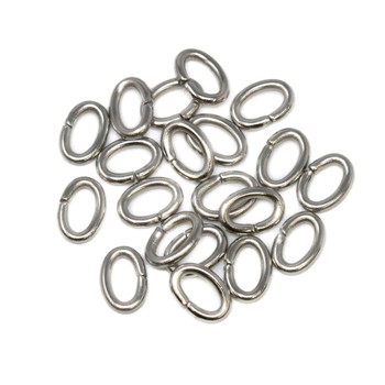 Stainless Steel 4x6mm Oval 18 Gauge OPEN Jump Rings - 20 Pieces