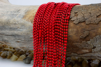 Enamel Plated Iron 2mm Red Ball Chain - 26.5" Necklace