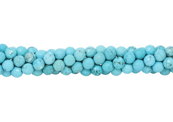 Howlite Turquoise Polished 6mm Faceted Round
