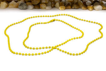 Enamel Plated Iron 2mm Yellow Ball Chain - 26.5" Necklace