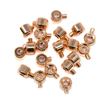 Rose Gold Plated 3mm Cilinder Lollipop Push Pin Crimps - 20 Pieces