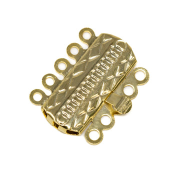 Gold Plated 19x14mm 5 Strand Box Clasp