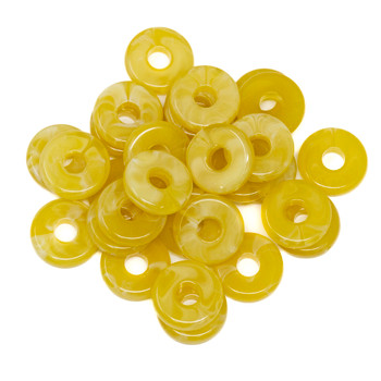 Imitation Gemstone 4x15mm Acrylic Honey Disc - 5mm Hole - 30 Beads