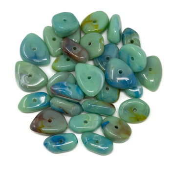 Imitation Gemstone 7-14mm Acrylic Turquoise Irregular Nugget - 2mm Hole - 30 Beads