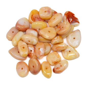 Imitation Gemstone 7-14mm Acrylic Peach Irregular Nugget - 2mm Hole - 30 Beads
