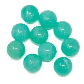 Imitation Gemstone 16mm Acrylic Aqua Polished Round - 2mm Hole - 10 Beads