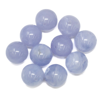 Imitation Gemstone 16mm Acrylic Blue Polished Round - 2mm Hole - 10 Beads