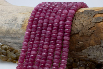 Jade Polished 5x8mm Smooth Rondelle - Dyed Wine Mix