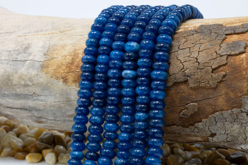 Jade Polished 5x8mm Smooth Rondelle - Dyed Dark Blue Teal Mix