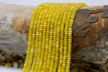 Jade Polished 2x4mm Smooth Rondelle - Dyed Sunflower Mix