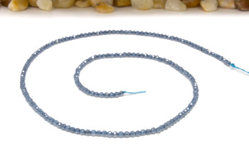 Zircon Crystal AA Grade Polished Denim Blue 2mm Faceted Round