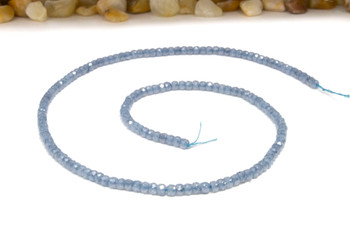 Zircon Crystal AA Grade Polished Light Denim Blue 2x3mm Faceted Rondelle