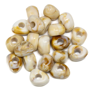 Imitation Gemstone 16mm Acrylic Latte Triangle Rondelle  - 5mm Hole - 20 Beads