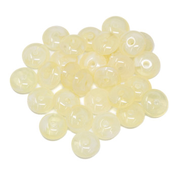 Imitation Gemstone 6x14mm Acrylic Butter Cream Rondelle  - 2.5mm Hole - 30 Beads