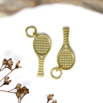 Gold Plated 18x8mm Raquet Charm