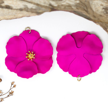 Enamel Matte Pink 45mm California Poppy Pendant