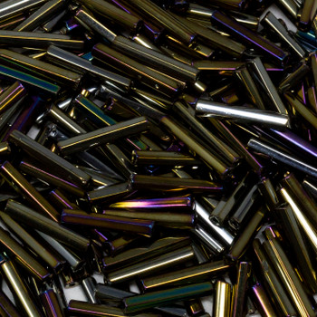 Straight Czech Glass 1/2" Bugle Beads -- 114 Brown Iris