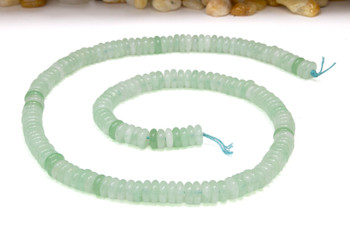 Jade Polished 2x6mm Smooth Rondelle - Dyed Spearmint Mix