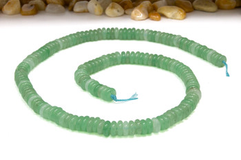 Jade Polished 2x6mm Smooth Rondelle - Dyed Light Sage Mix