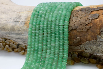 Jade Polished 2x6mm Smooth Rondelle - Dyed Light Sage Mix