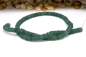 Jade Polished 2x6mm Smooth Rondelle - Dyed Ocean