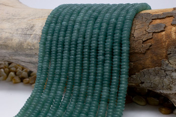 Jade Polished 2x6mm Smooth Rondelle - Dyed Ocean
