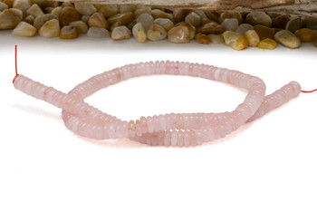 Jade Polished 2x6mm Smooth Rondelle - Dyed Soft Pink
