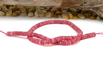 Jade Polished 2x6mm Smooth Rondelle - Dyed Cranberry